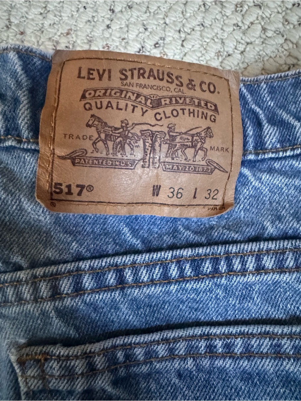 Vintage 90’s Orange Tag 517 Levi's Light Blue Jeans - Picture 5 of 7